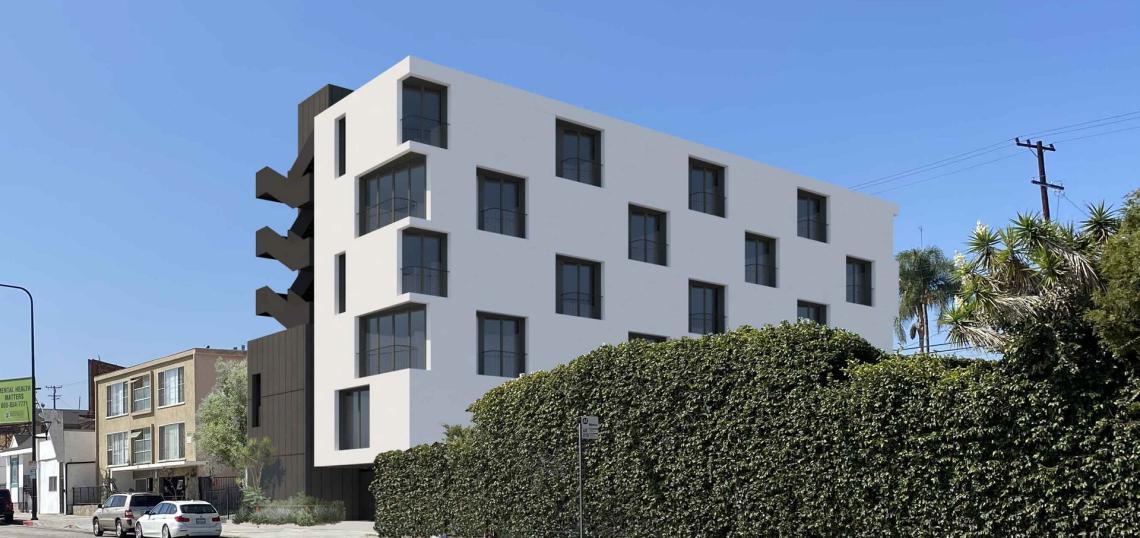 Sixstory, 32unit apartment building pitched for 4827 S Crenshaw